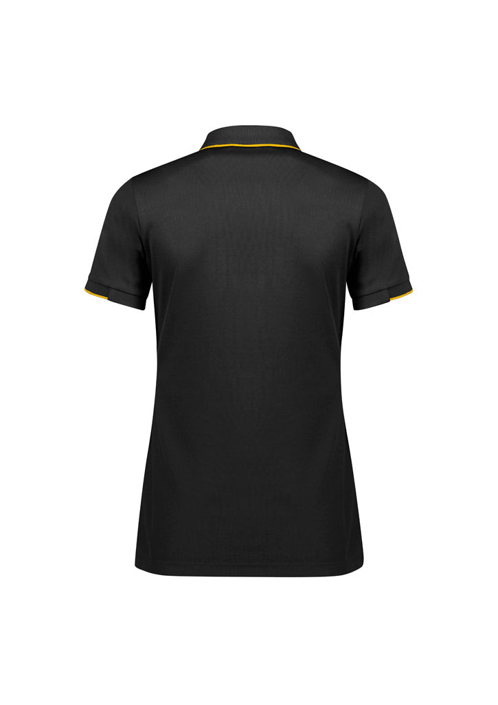 Biz Collection Womens Focus Short Sleeve Polo - Black/Gold