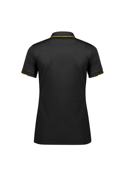 Biz Collection Womens Focus Short Sleeve Polo - Black/Gold