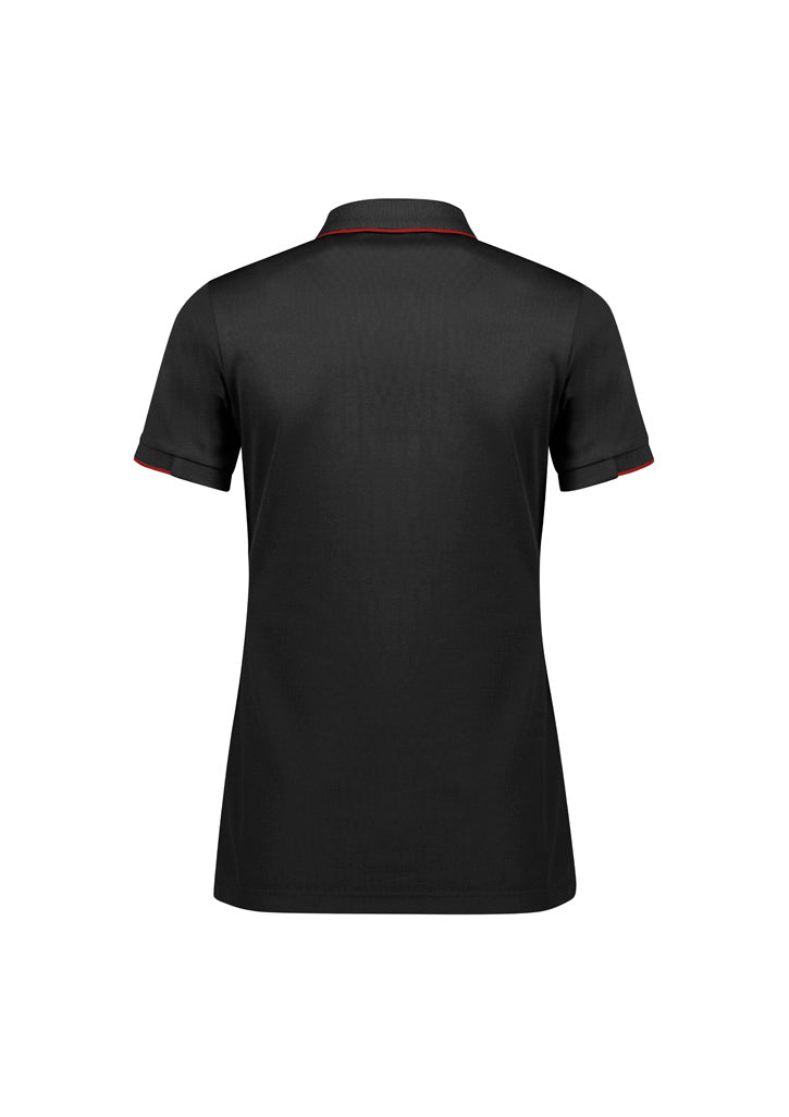 Biz Collection Womens Focus Short Sleeve Polo - Black/Red