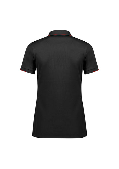 Biz Collection Womens Focus Short Sleeve Polo - Black/Red