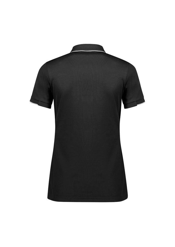 Biz Collection Womens Focus Short Sleeve Polo - Black/White