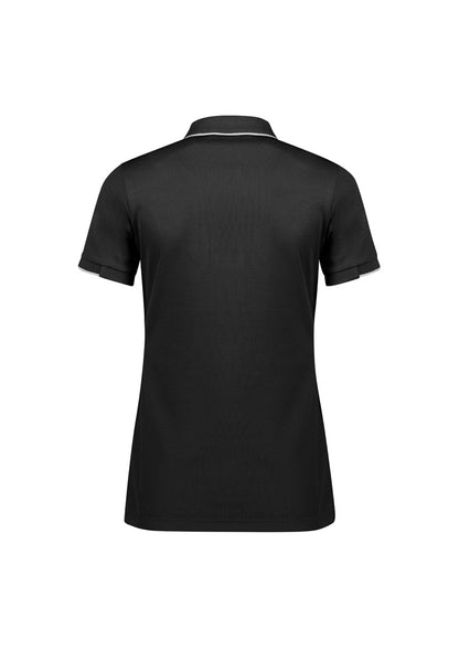 Biz Collection Womens Focus Short Sleeve Polo - Black/White