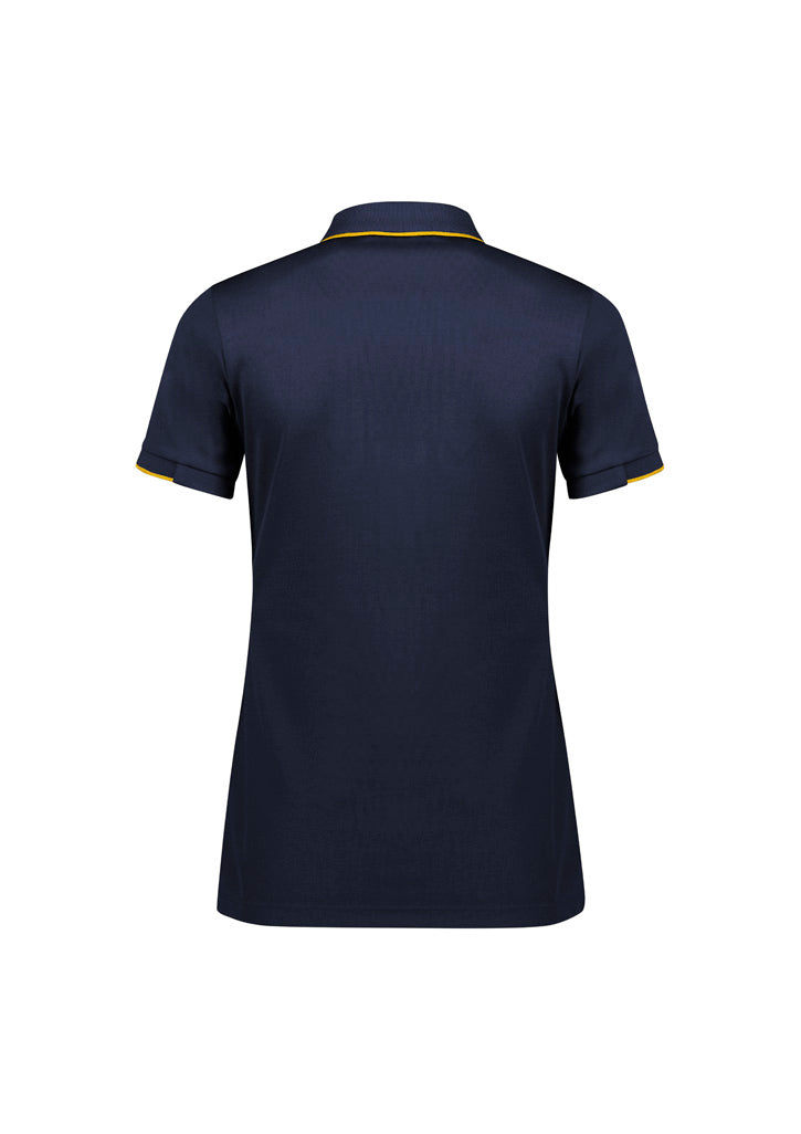 Biz Collection Womens Focus Short Sleeve Polo - Navy/Gold