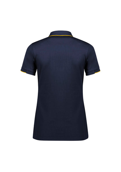 Biz Collection Womens Focus Short Sleeve Polo - Navy/Gold
