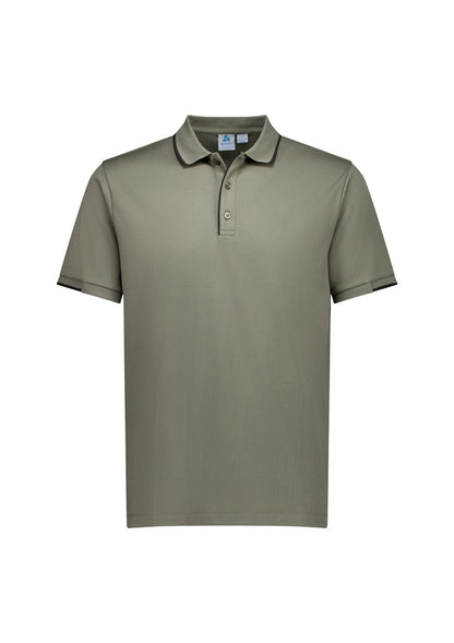 Biz Collection Mens Focus Short Sleeve Polo - Taupe/Black