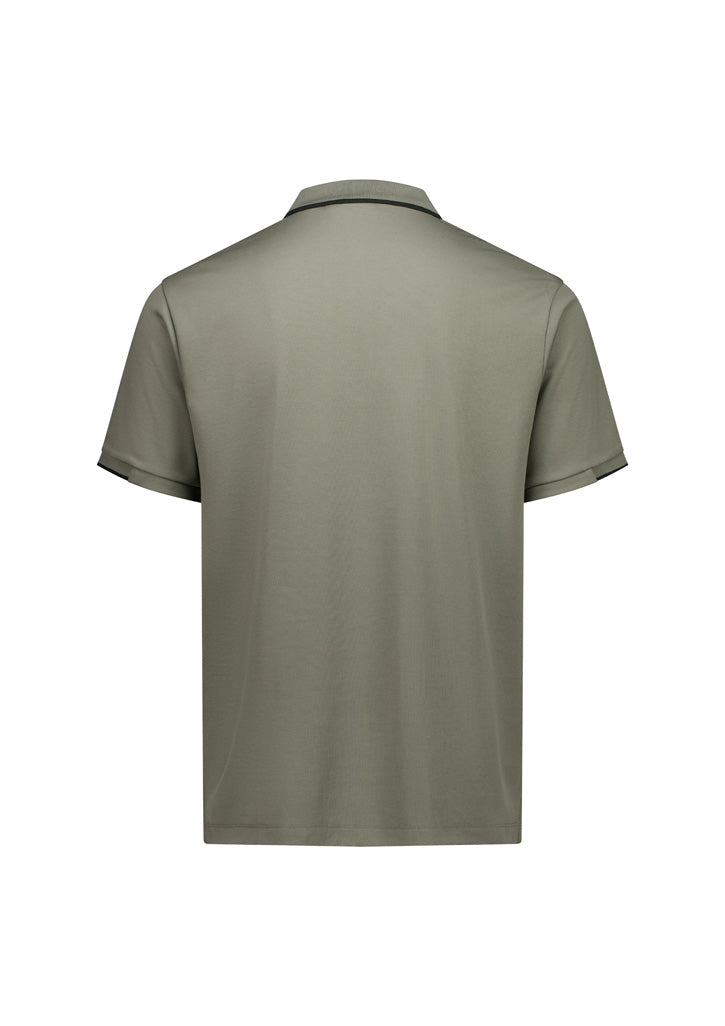 Biz Collection Mens Focus Short Sleeve Polo - Taupe/Black