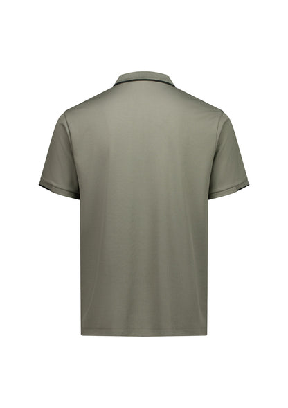 Biz Collection Mens Focus Short Sleeve Polo - Taupe/Black