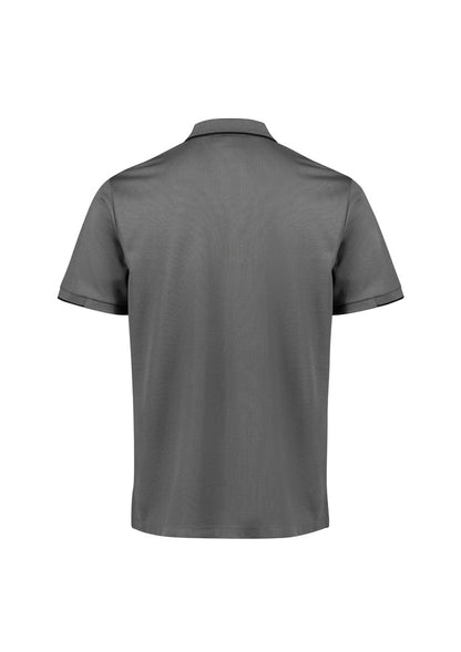 Biz Collection Mens Focus Short Sleeve Polo - Ash/Black