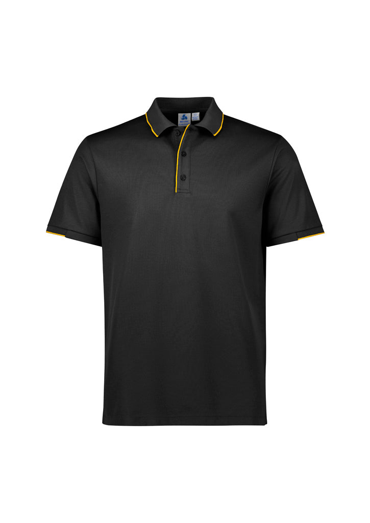 Biz Collection Mens Focus Short Sleeve Polo - Black/Gold