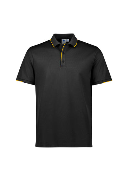 Biz Collection Mens Focus Short Sleeve Polo - Black/Gold