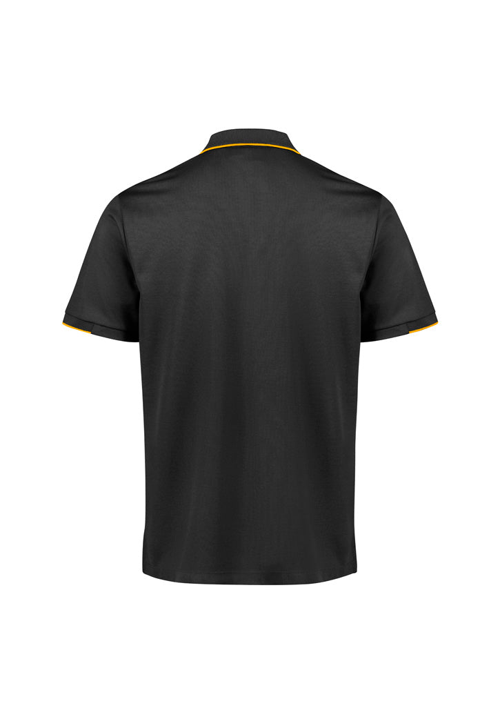 Biz Collection Mens Focus Short Sleeve Polo - Black/Gold