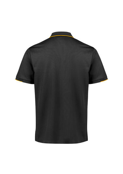 Biz Collection Mens Focus Short Sleeve Polo - Black/Gold