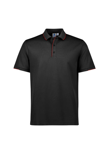 Biz Collection Mens Focus Short Sleeve Polo - Black/Red