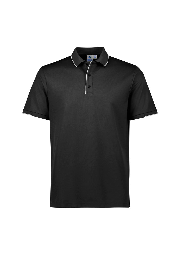 Biz Collection Mens Focus Short Sleeve Polo - Black/White