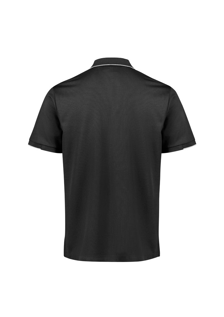 Biz Collection Mens Focus Short Sleeve Polo - Black/White