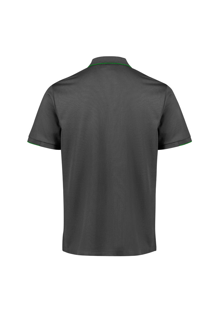 Biz Collection Mens Focus Short Sleeve Polo - Grey/Fluoro Lime