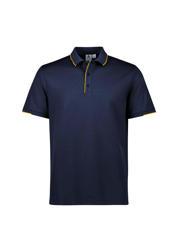 Biz Collection Mens Focus Short Sleeve Polo - Navy/Gold
