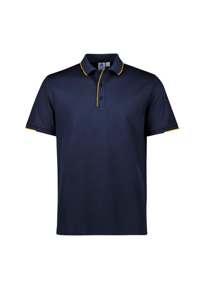 Biz Collection Mens Focus Short Sleeve Polo - Navy/Gold