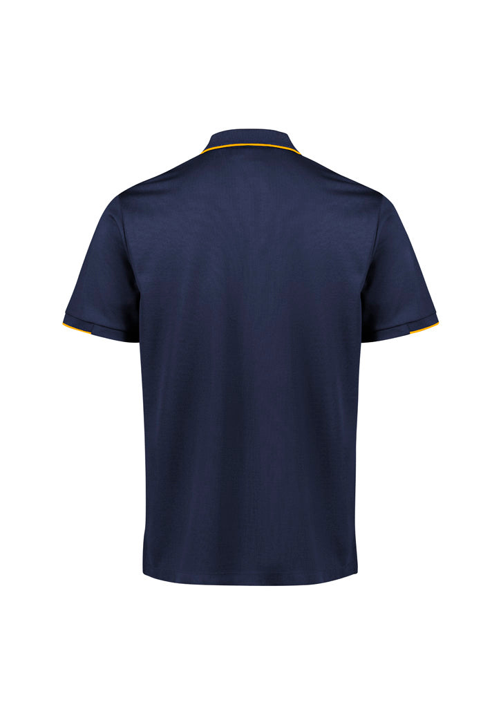 Biz Collection Mens Focus Short Sleeve Polo - Navy/Gold