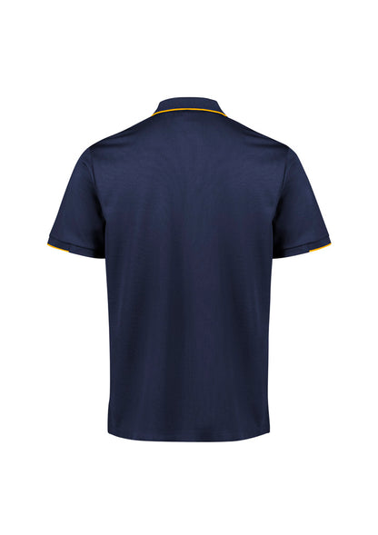 Biz Collection Mens Focus Short Sleeve Polo - Navy/Gold