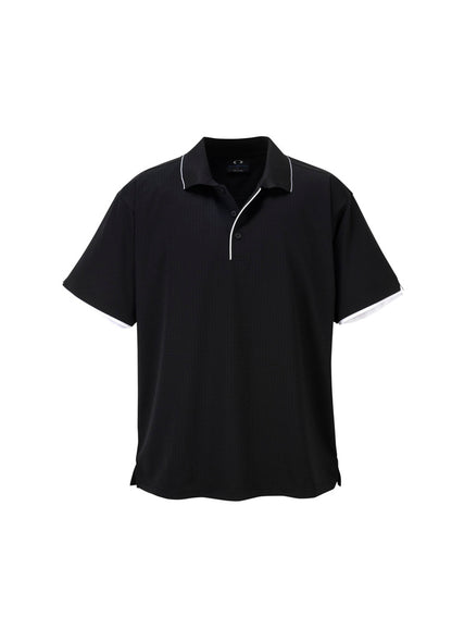 Biz Collection Mens Elite Short Sleeve Polo - Black/White