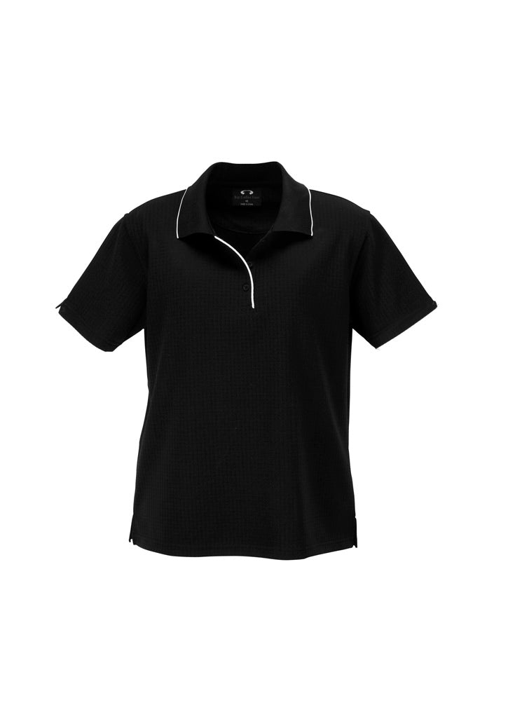 Biz Collection Womens Elite Short Sleeve Polo - Black/White