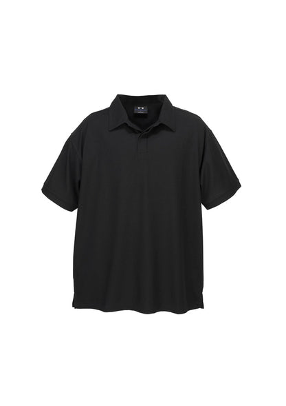 Biz Collection Mens Micro Waffle Short Sleeve Polo - Black