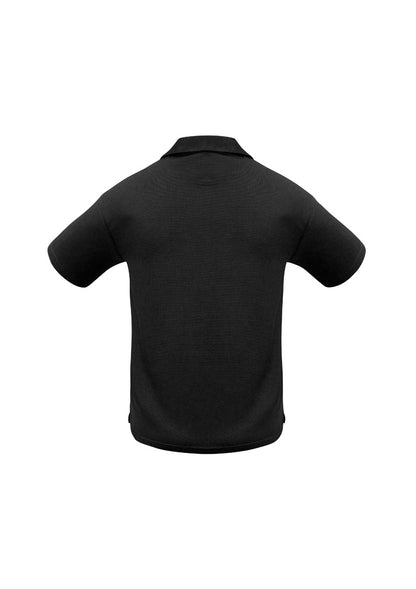 Biz Collection Mens Micro Waffle Short Sleeve Polo - Black