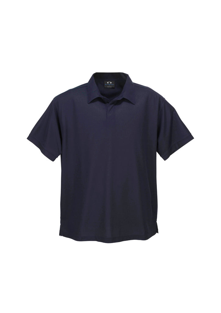 Biz Collection Mens Micro Waffle Short Sleeve Polo - Navy
