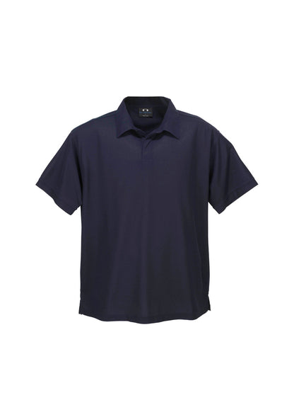 Biz Collection Mens Micro Waffle Short Sleeve Polo - Navy