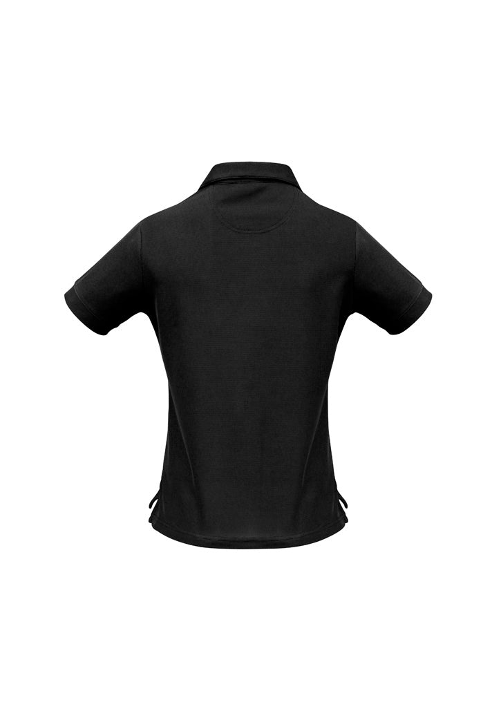 Biz Collection Womens Micro Waffle Short Sleeve Polo - Black