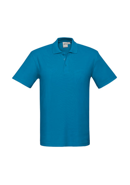 Biz Collection Kids Crew Short Sleeve Polo - Cyan
