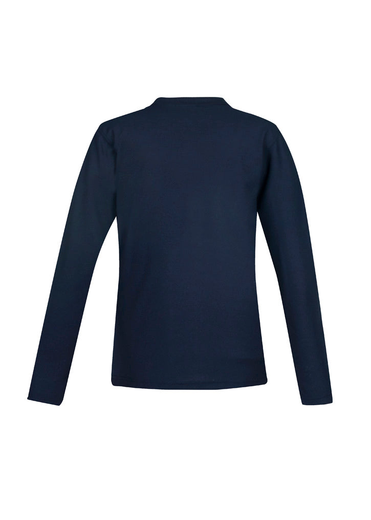 Biz Collection Womens Crew Long Sleeve Polo - Navy