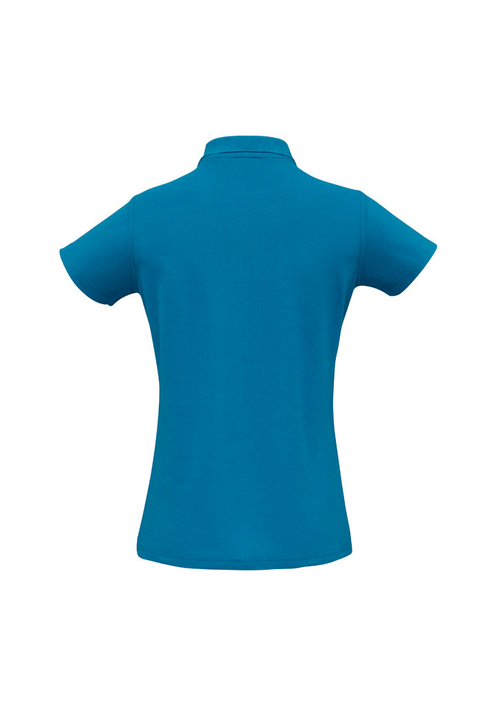 Biz Collection Womens Crew Short Sleeve Polo - Cyan
