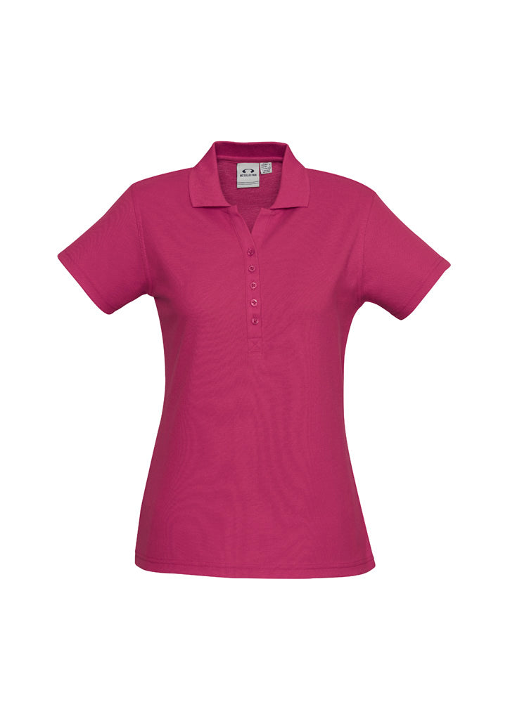Biz Collection Womens Crew Short Sleeve Polo - Fuchsia