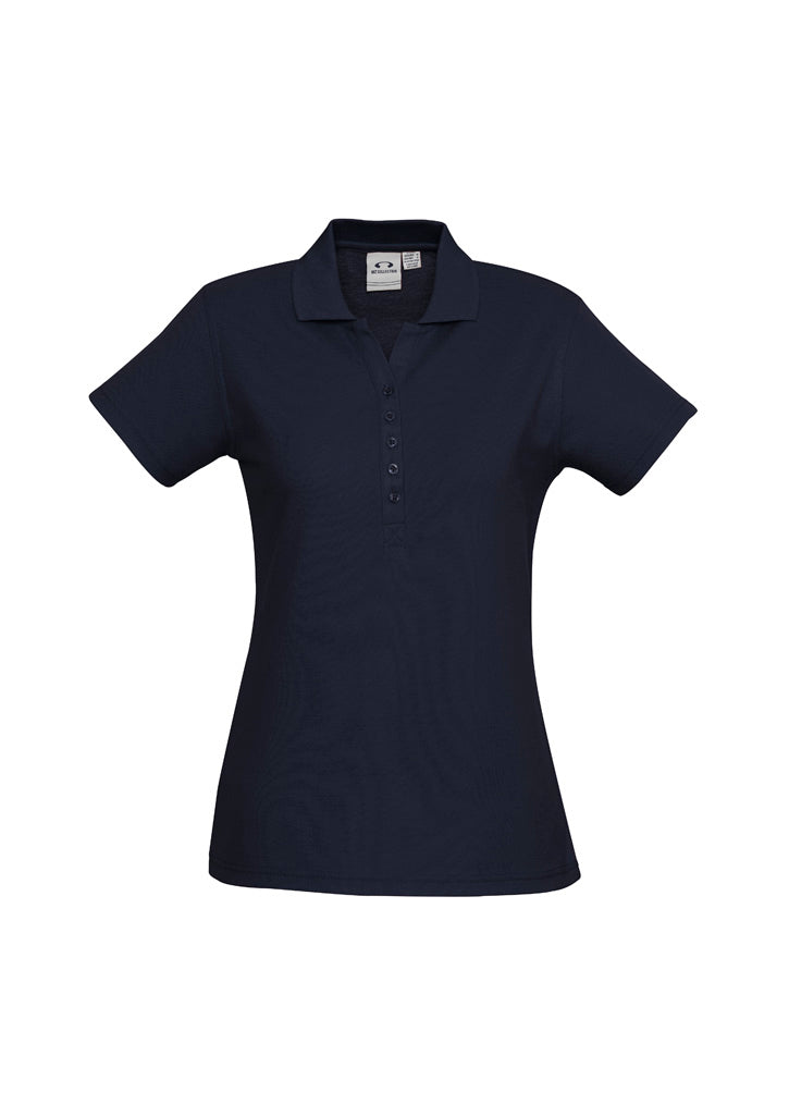 Biz Collection Womens Crew Short Sleeve Polo - Navy