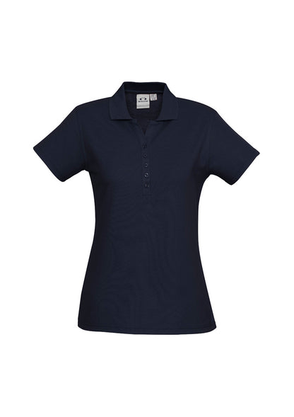 Biz Collection Womens Crew Short Sleeve Polo - Navy