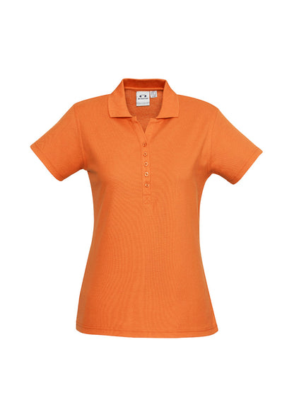 Biz Collection Womens Crew Short Sleeve Polo - Orange