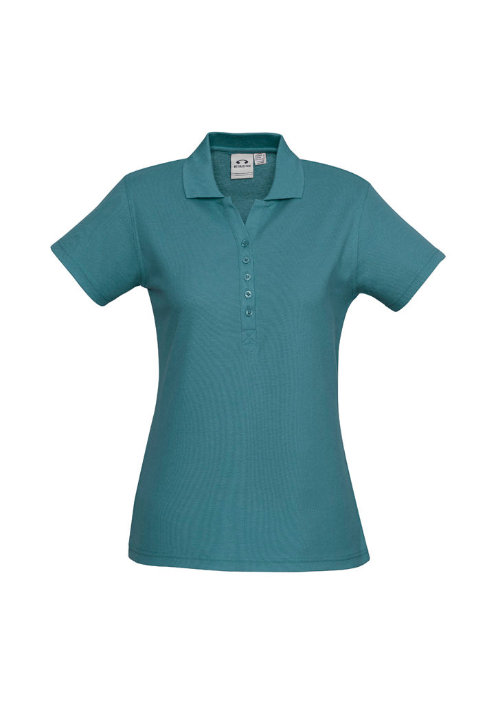 Biz Collection Womens Crew Short Sleeve Polo - Teal