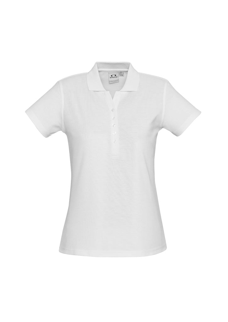 Biz Collection Womens Crew Short Sleeve Polo - White