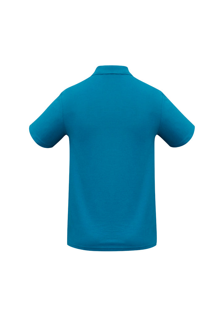 Biz Collection Mens Crew Short Sleeve Polo - Cyan
