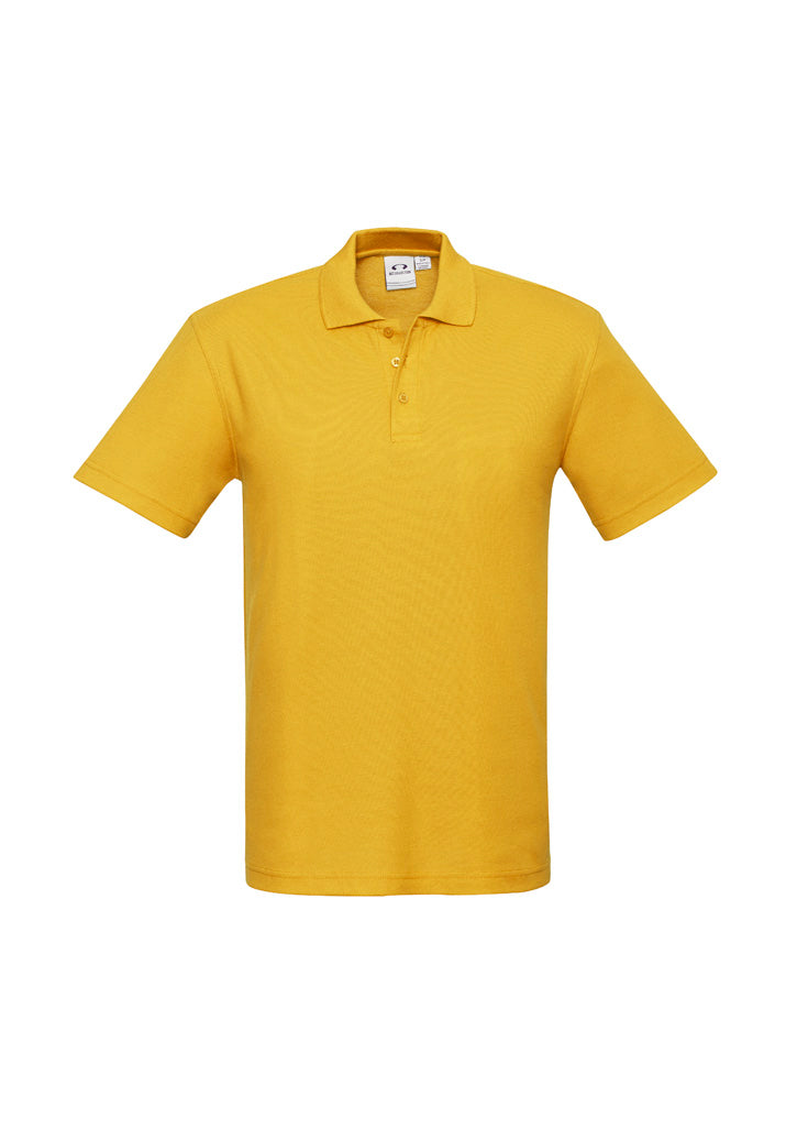 Biz Collection Mens Crew Short Sleeve Polo - Gold