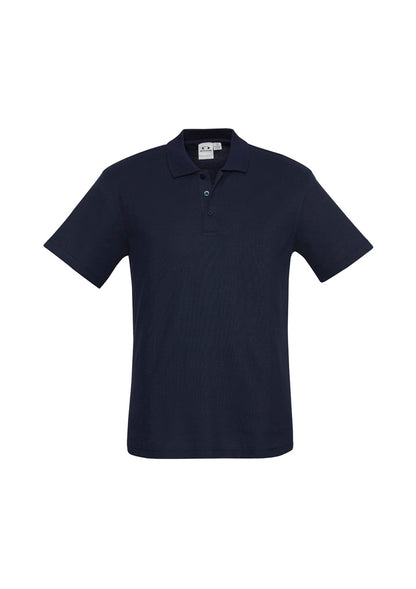 Biz Collection Mens Crew Short Sleeve Polo - Navy