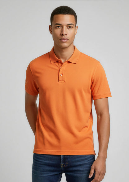 Biz Collection Mens Crew Short Sleeve Polo - Orange