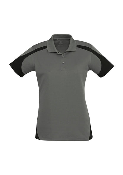 Biz Collection Womens Talon Short Sleeve Polo - Black/Green
