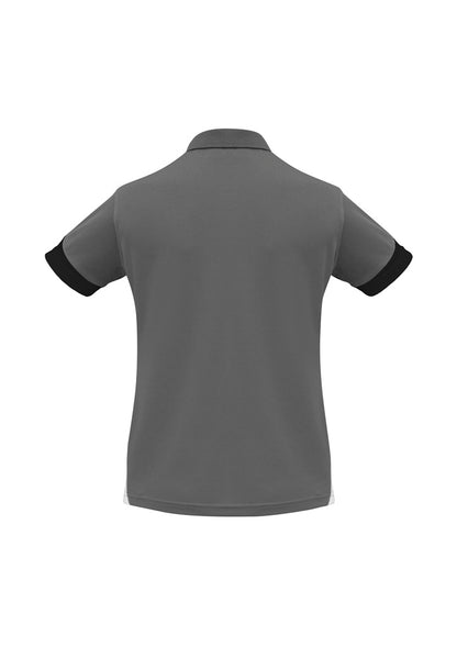Biz Collection Womens Talon Short Sleeve Polo - Ash/Black