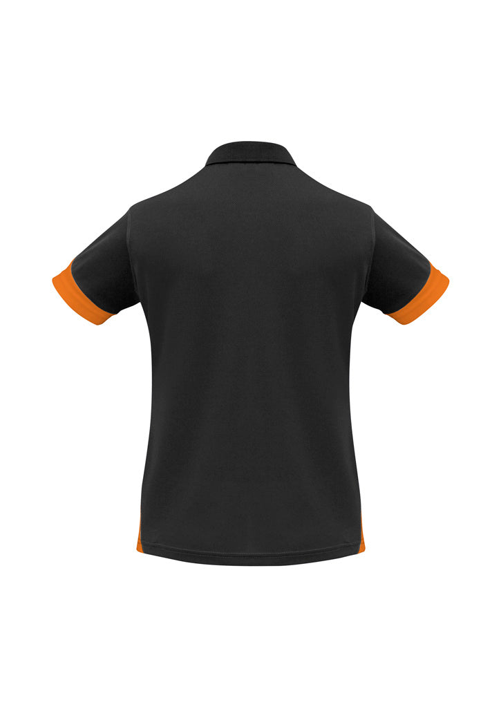 Biz Collection Womens Talon Short Sleeve Polo - Black/Orange