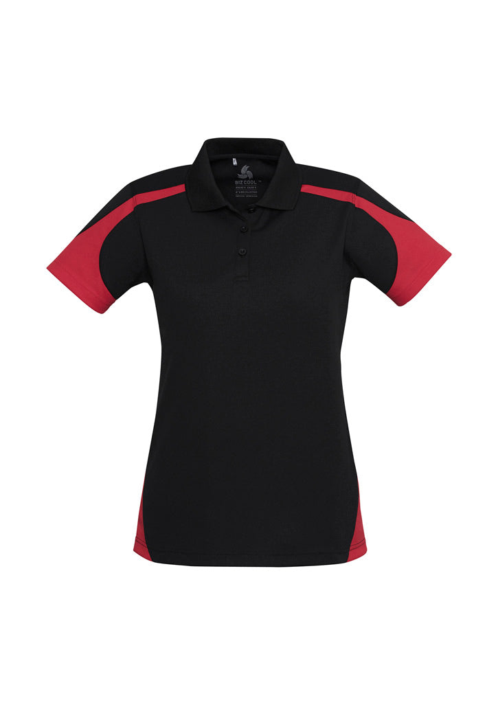 Biz Collection Womens Talon Short Sleeve Polo - Black/Red