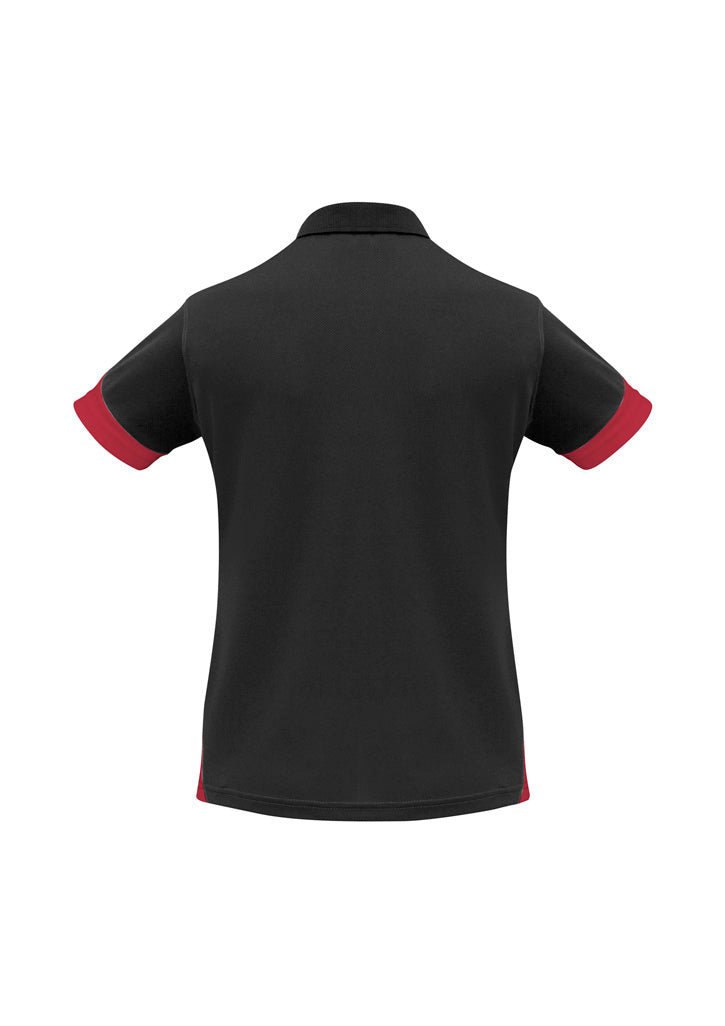 Biz Collection Womens Talon Short Sleeve Polo - Black/Red