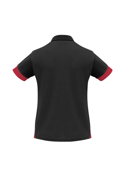 Biz Collection Womens Talon Short Sleeve Polo - Black/Red